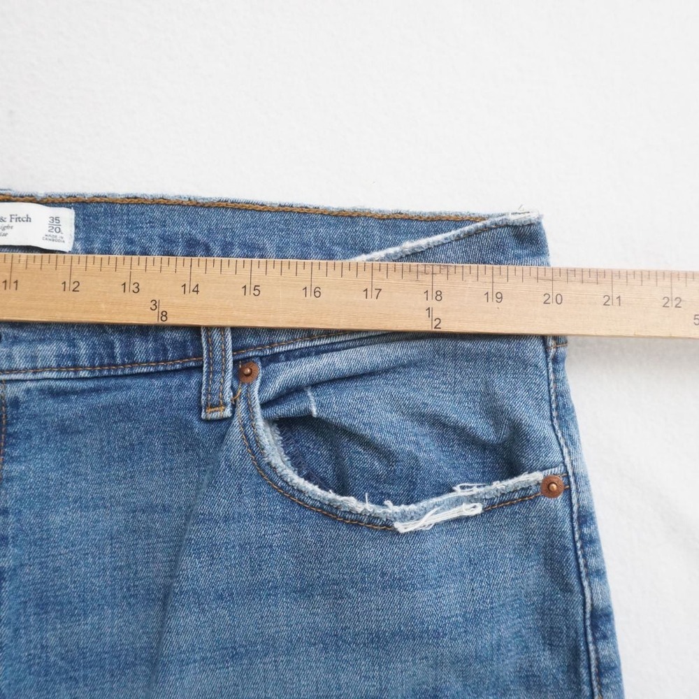 Abercrombie & Fitch Jeans Ankle Straight Ultra High Rise Distressed 35 / 20 Long - Picture 6 of 10